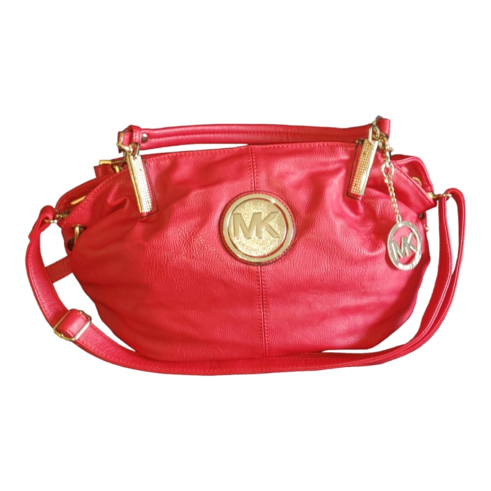 Michael Kors Red Leather purse with logo tag